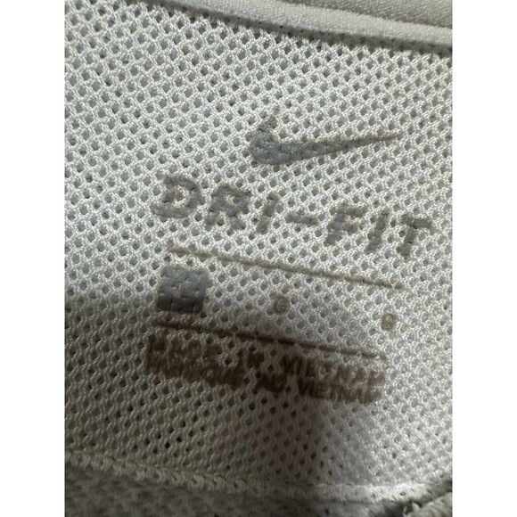 Nike Sweater Men's Large Gray Dri Fit‎ Sweatshirt White Big Swoosh O11 - Picture 4 of 6